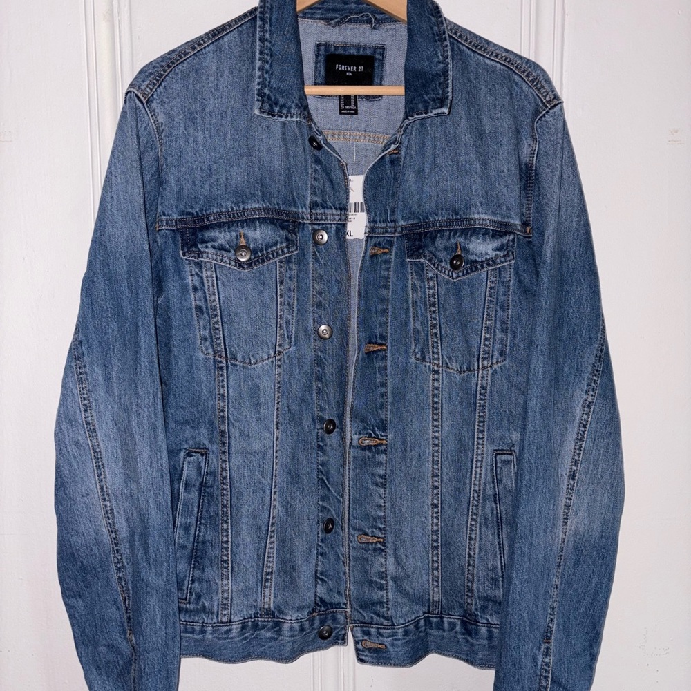 Forever 21 Classic Blue Denim Jacket for Men